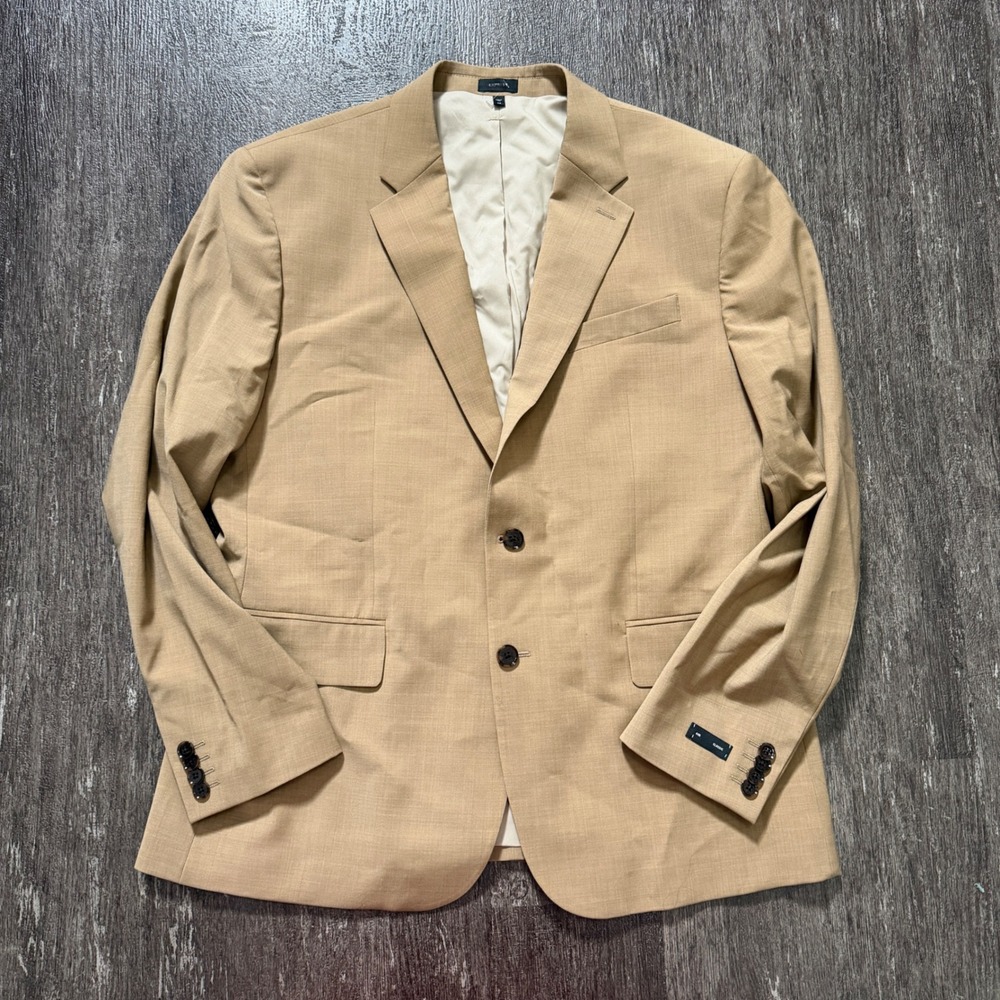 Express Classic Tan Wool Blend Suit Blazer Jacket Men's 44R